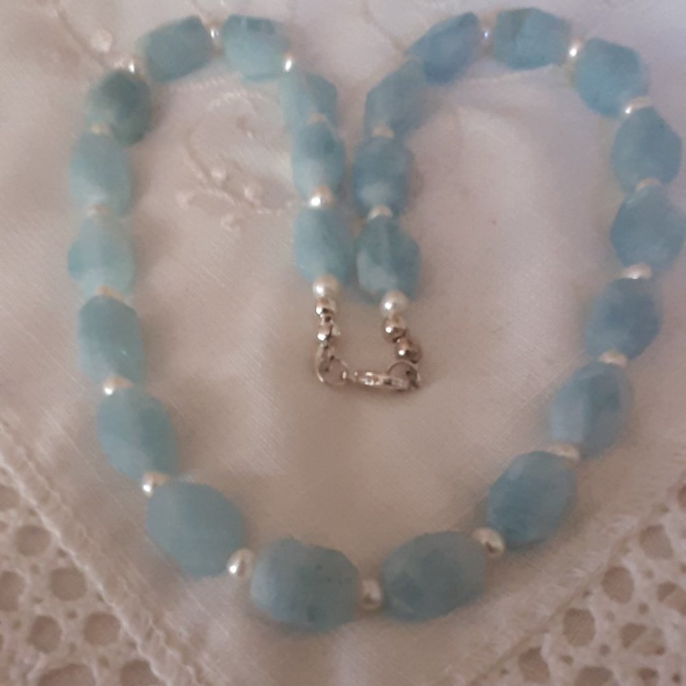 Sky Blue Beaded Necklace - Elegant Women’s Necklace